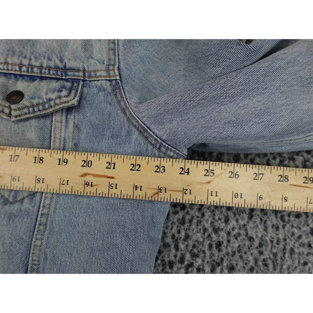 Levis Sherpa Lined Trucker Jacket Mens Large Light Blue Good Denim 16365-0070